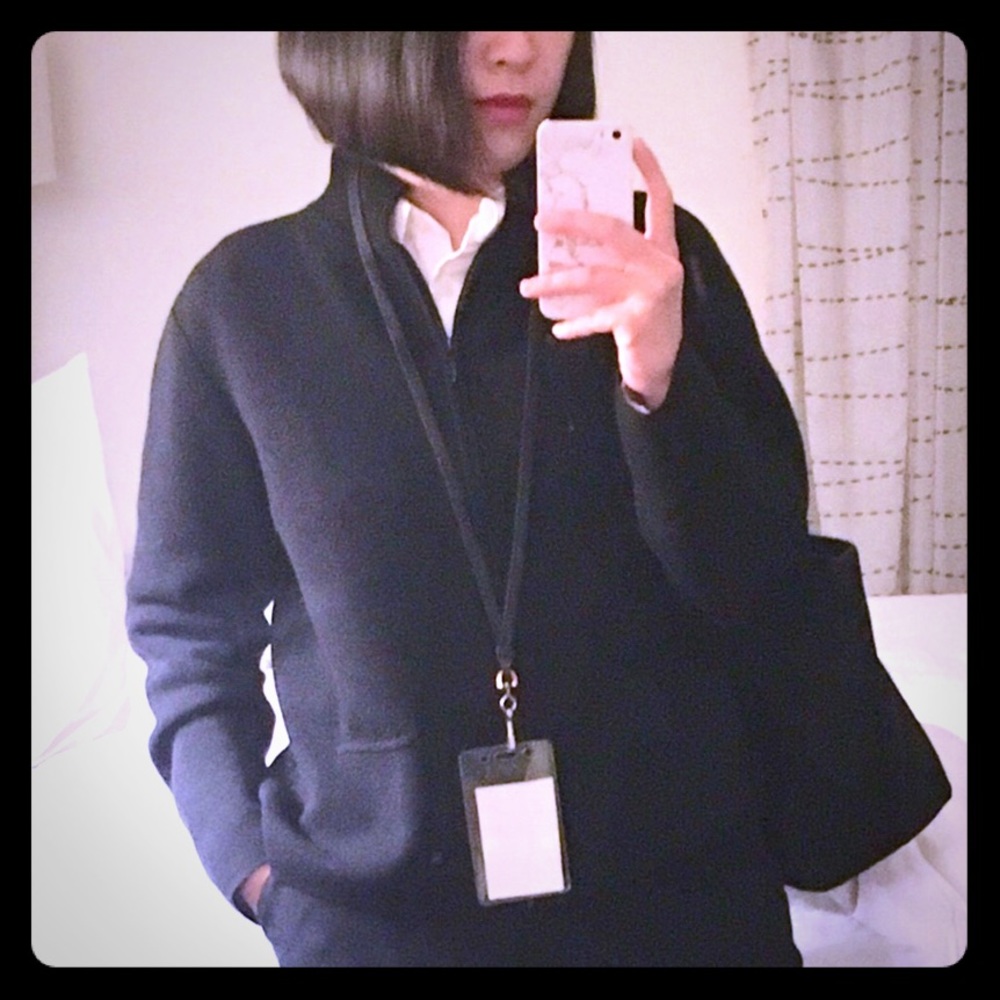 Eileen Fisher Italian wool zip cardigan sweater